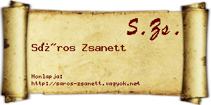 Sáros Zsanett névjegykártya